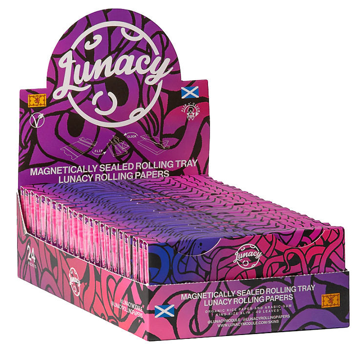Lunacy Organic Kingsize Slim Rolling Papers & Tips with Rolling Tray